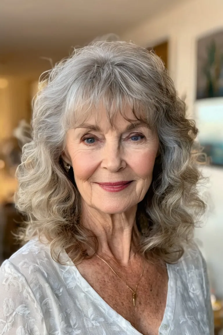 Beachy Waves With Bangs