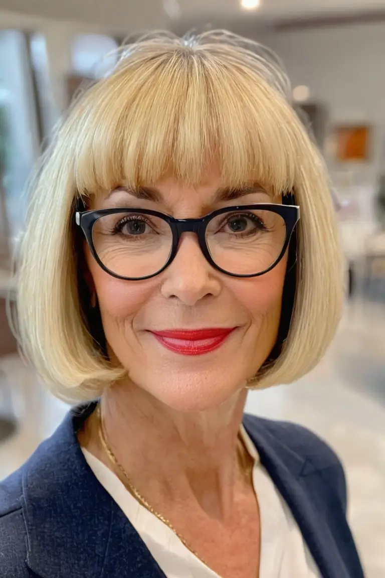 Blonde Bob With Full Bangs