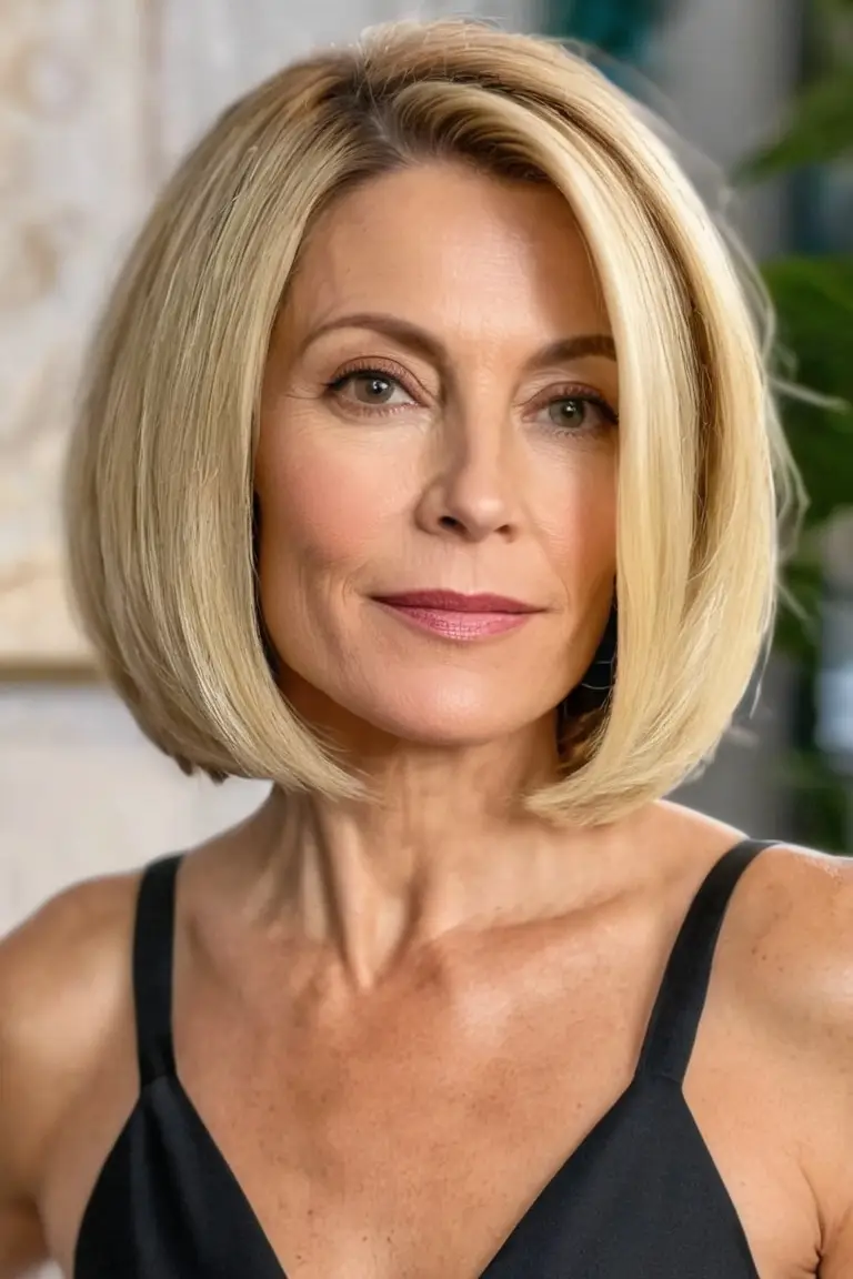 Blonde Bob With Side Part