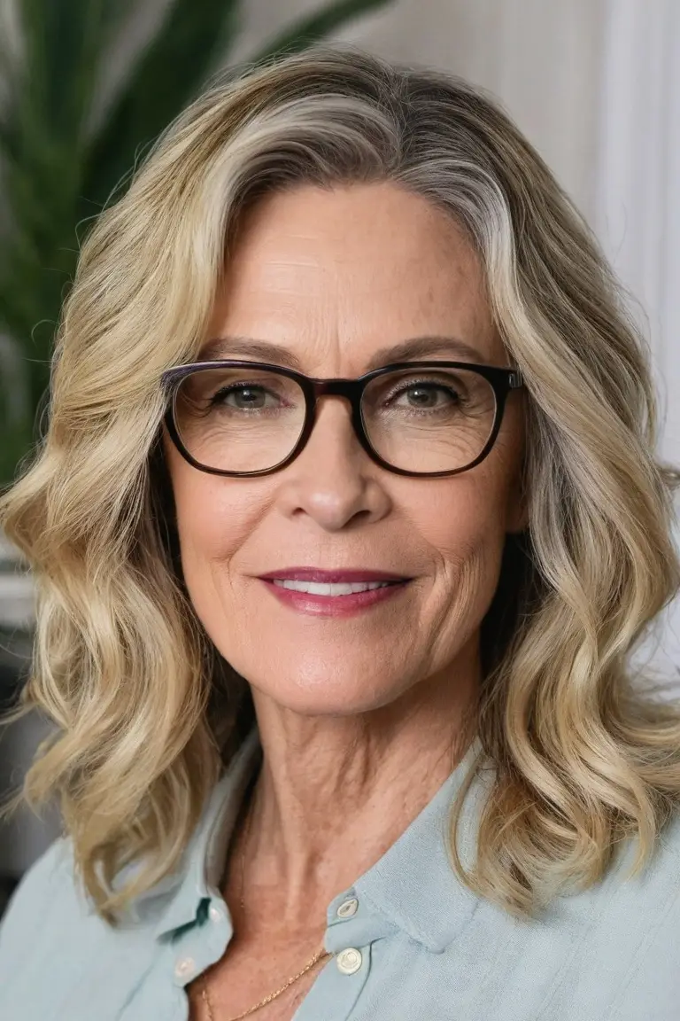 Blonde Waves With Center Part