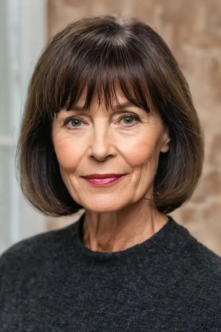 Bob With Subtle Layering and Bangs