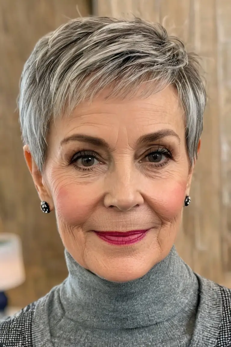 Brushed Forward Pixie Cut