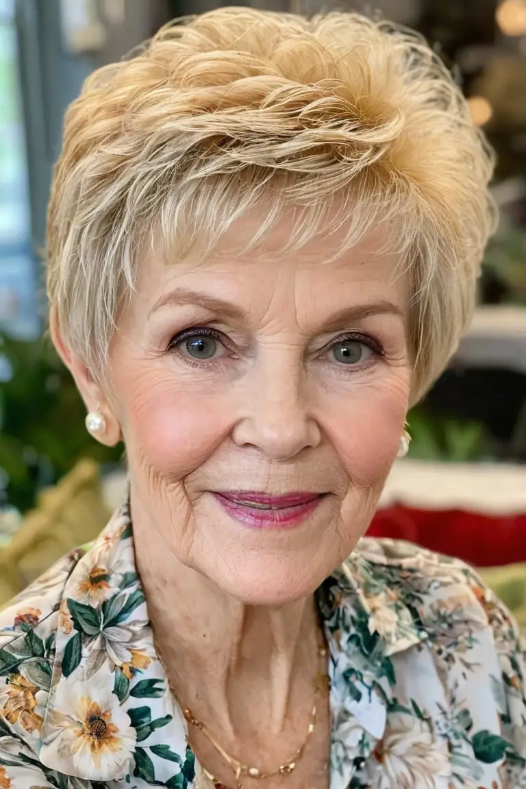 Butter Blonde Feathered Pixie