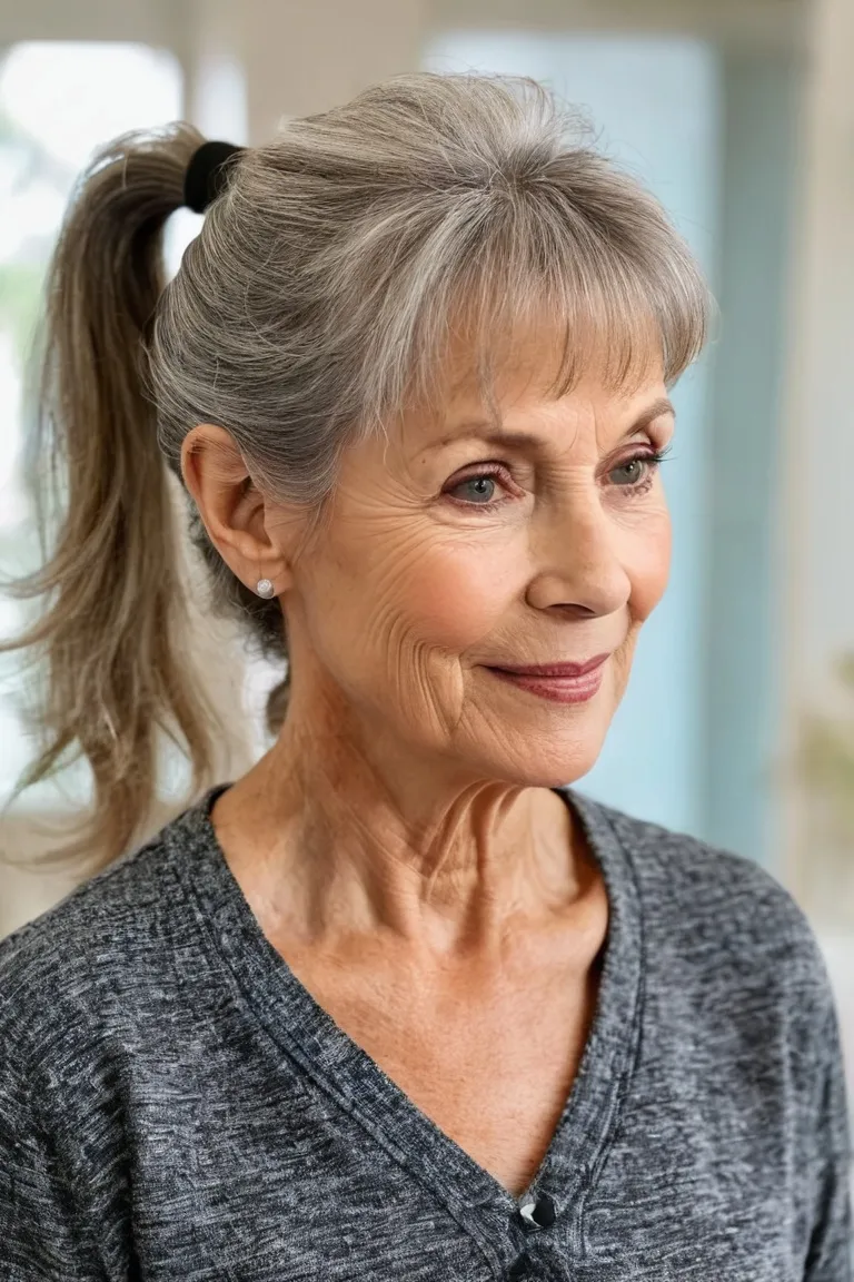 Casual Ponytail With Wispy Bangs