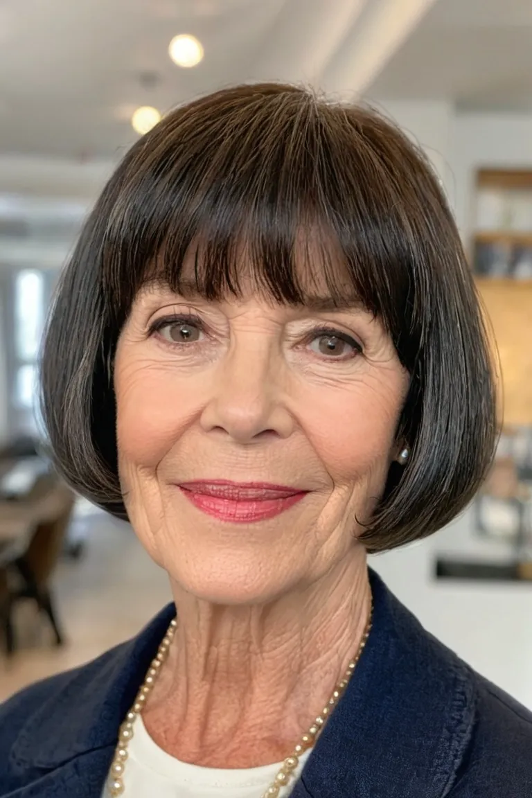Chin-Length Bob With Full Bangs
