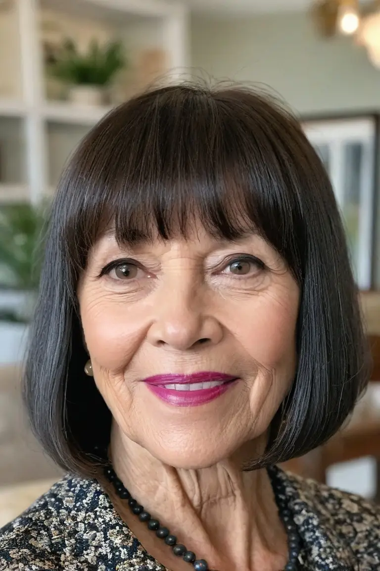 Chin-Length Bob With Full Bangs