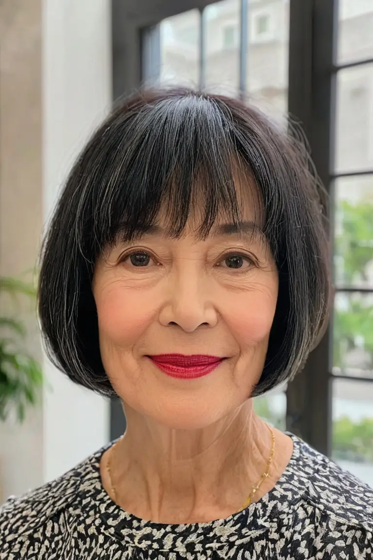 Chin-Length Bob With Wispy Bangs