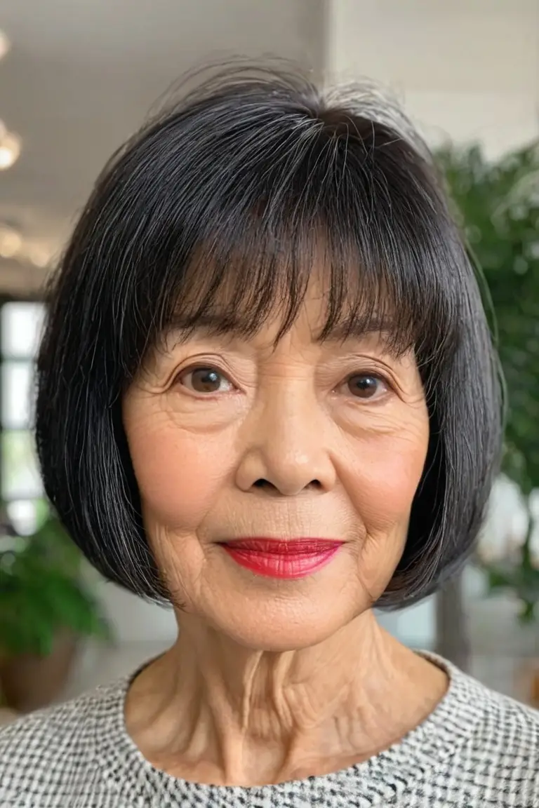 Chin-Length Bob With Wispy Bangs