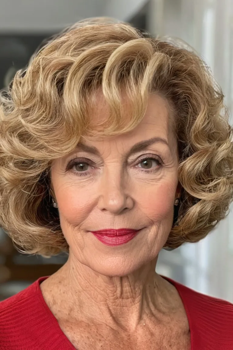 Curly Bob With Side Part