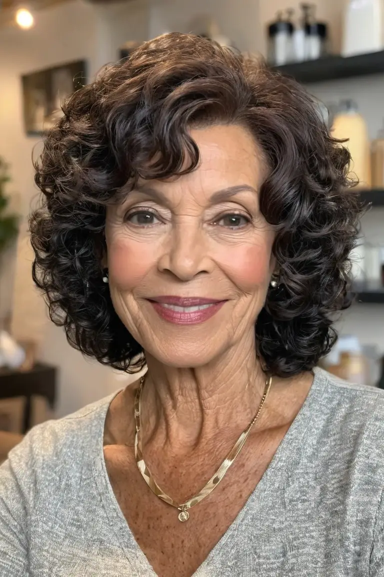 Curly Layered Espresso Bob