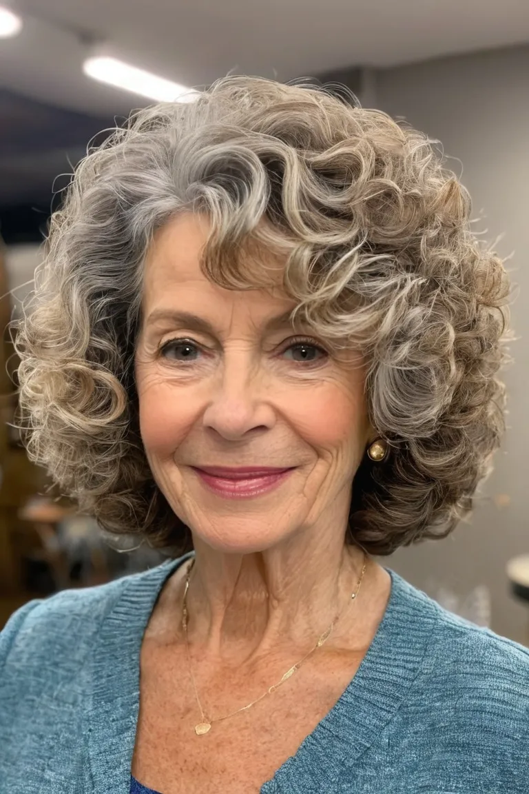 Curly Shoulder-Length Cut for Thick Hair