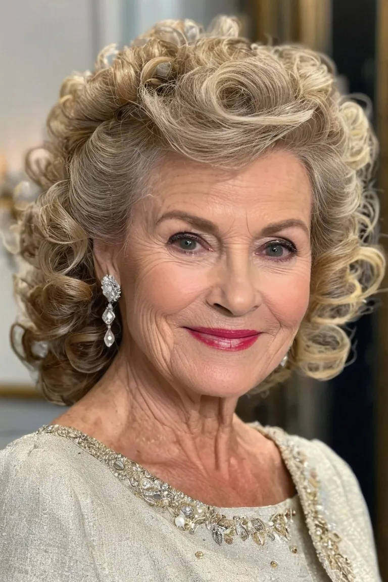 Elegant Half-up Curly Coiffure