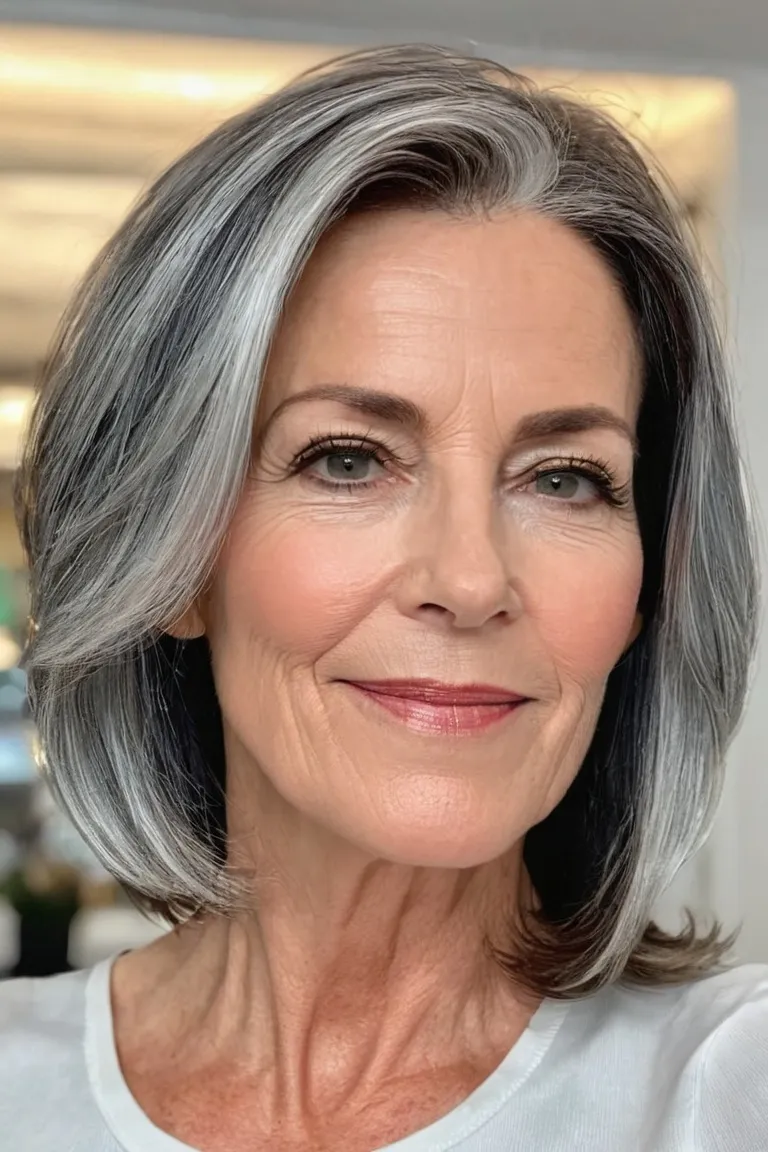 Face-Framing Silver Highlights