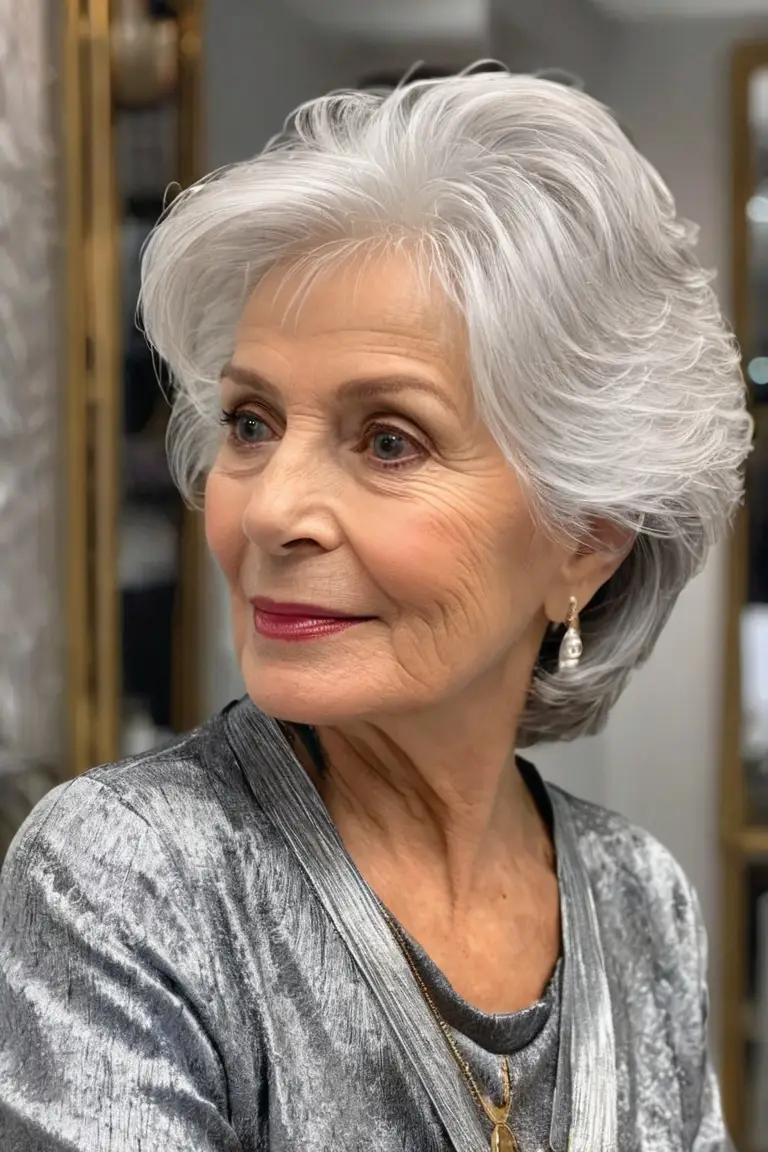 Feathered Icy Silver Layers