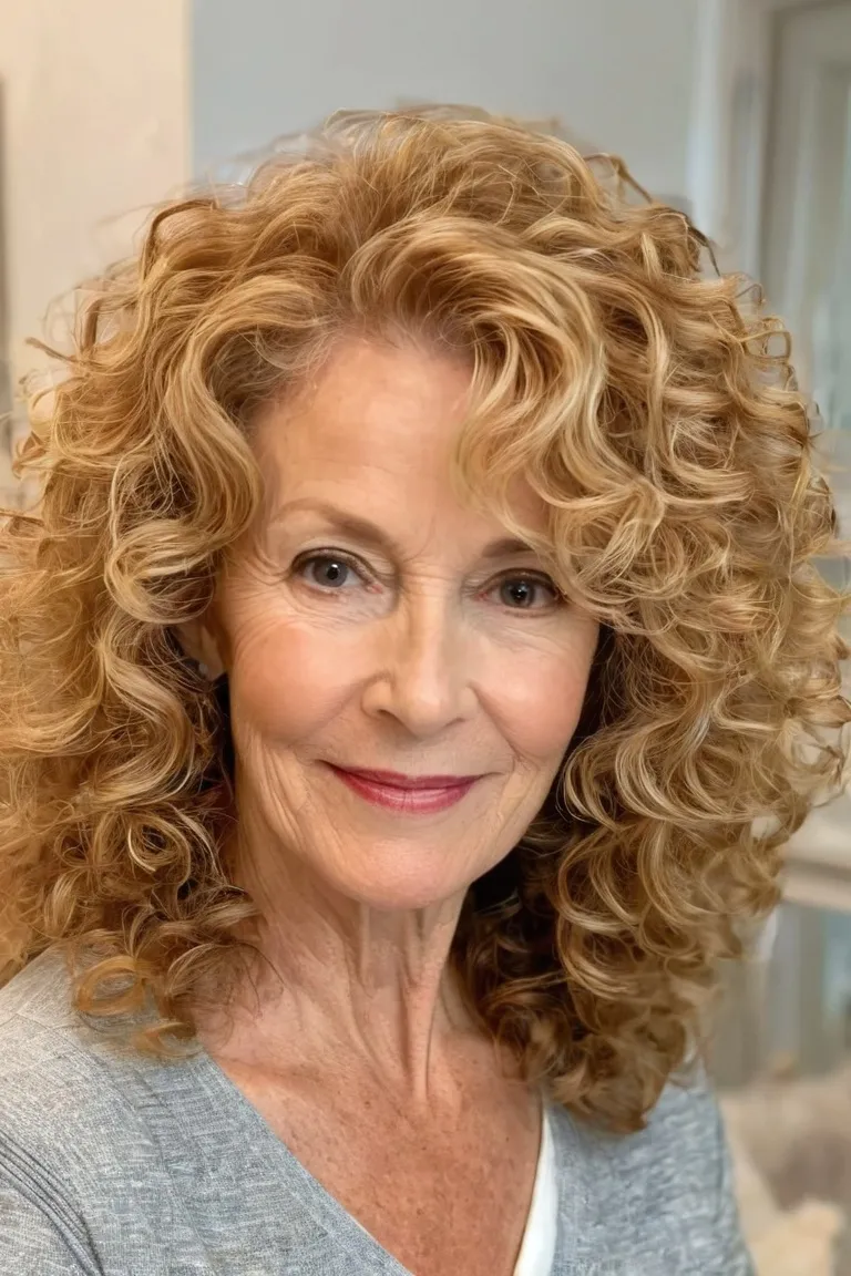 Honey Blonde Loose Layered Curls