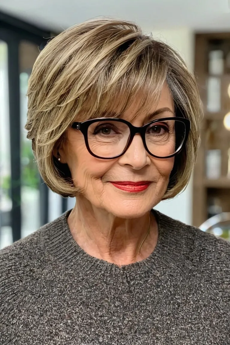 Layered Bob With Side-Swept Bangs