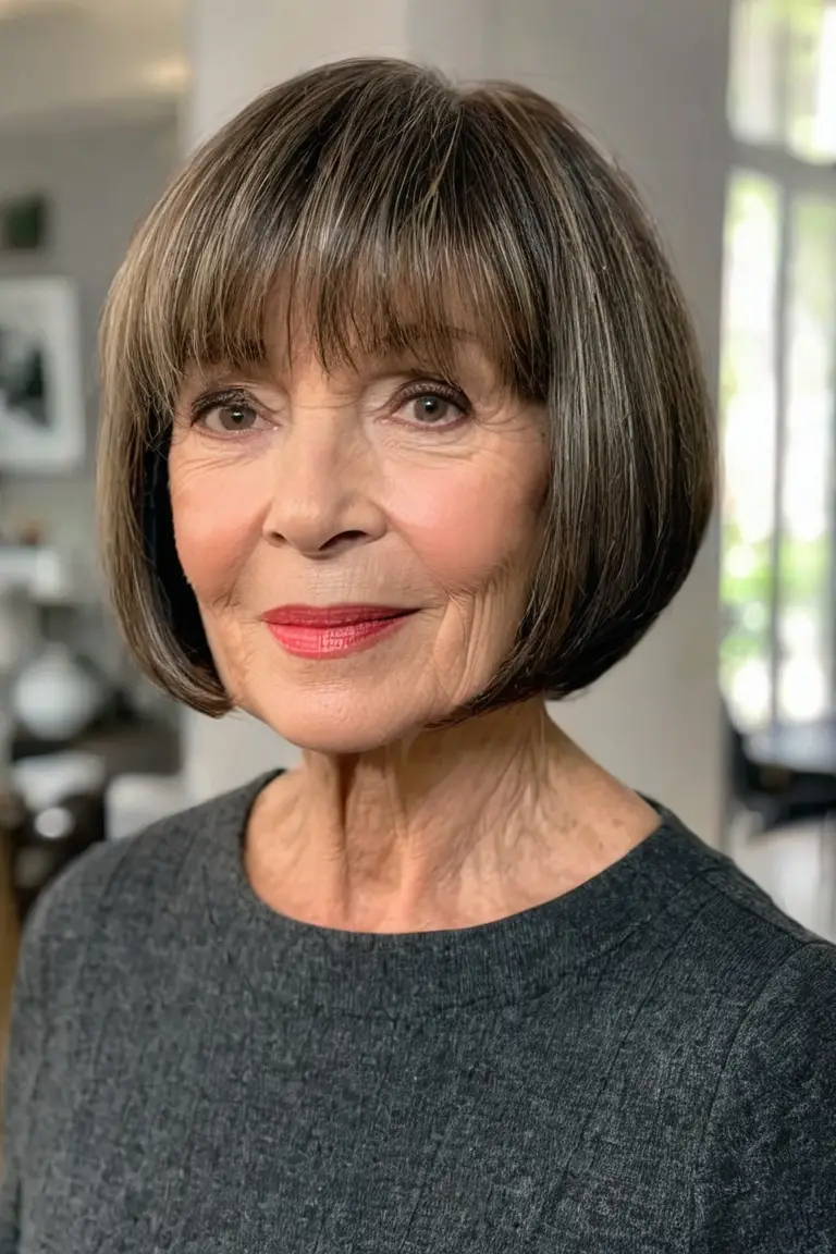 Layered Chin-Length Bob With Bangs