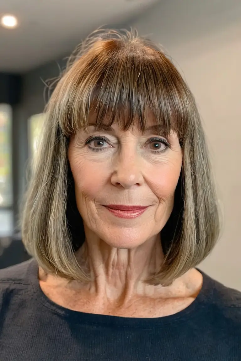 Lob With Blunt Bangs