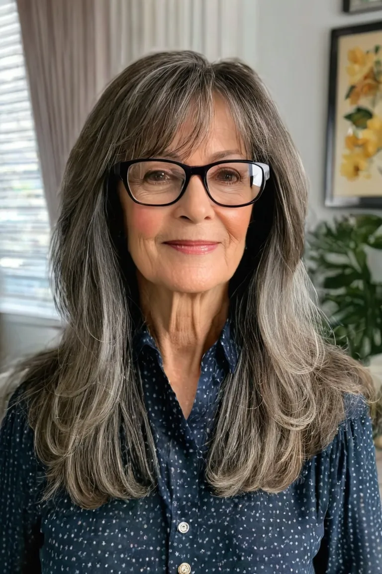 Long Layers With Curtain Bangs