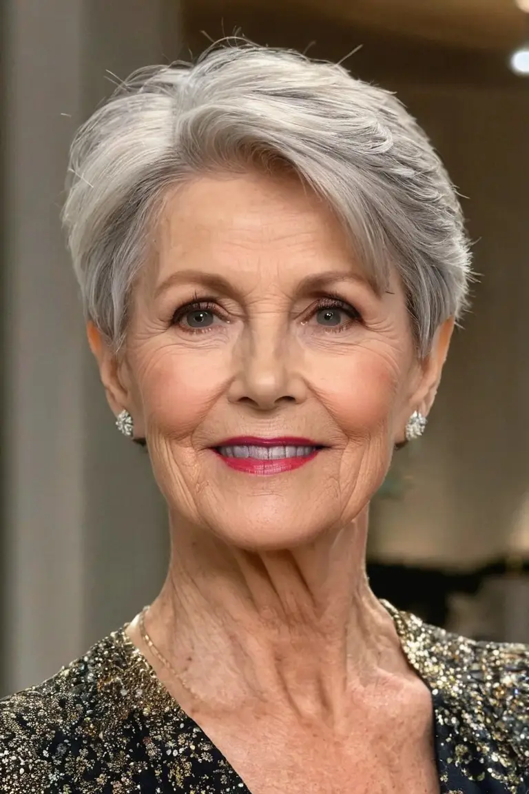 Long Pixie With Side Part