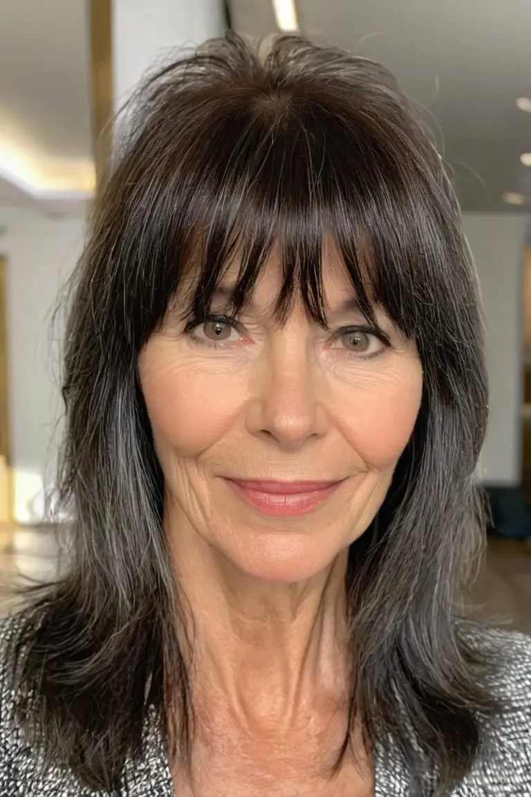 Long Shag With Face-Framing Bangs