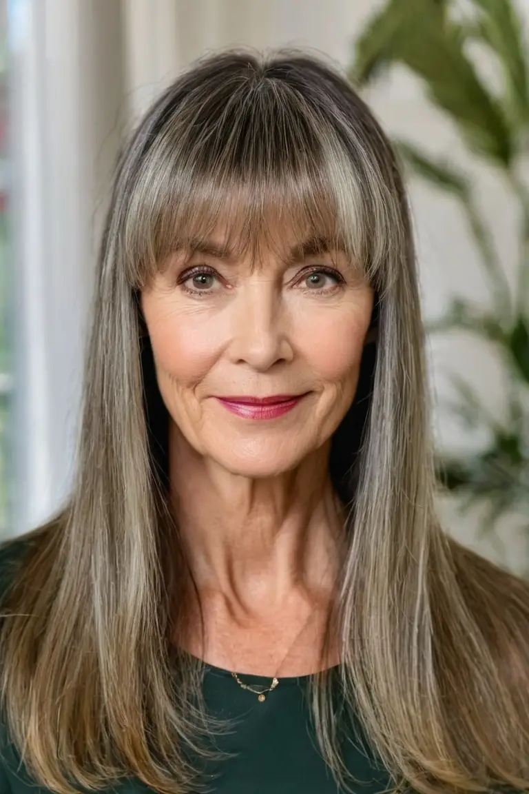 Long Straight Hair With Wispy Bangs