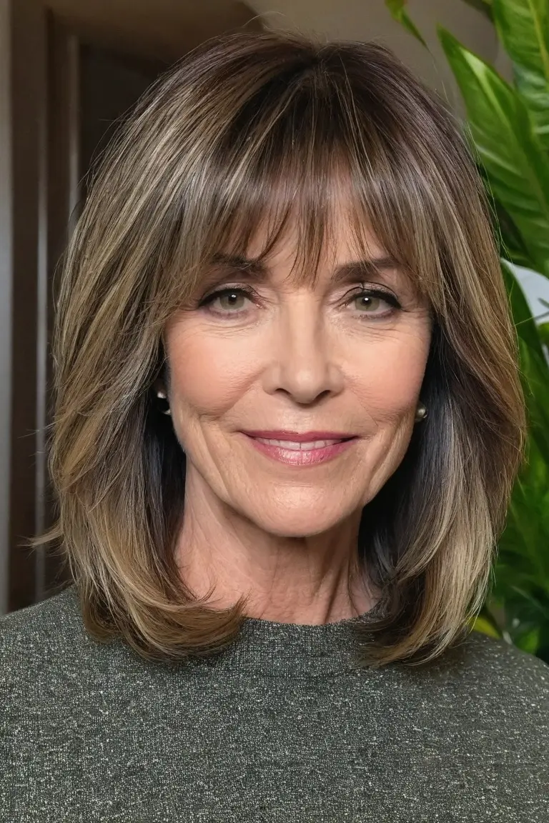 Medium Layered Cut With Curtain Bangs