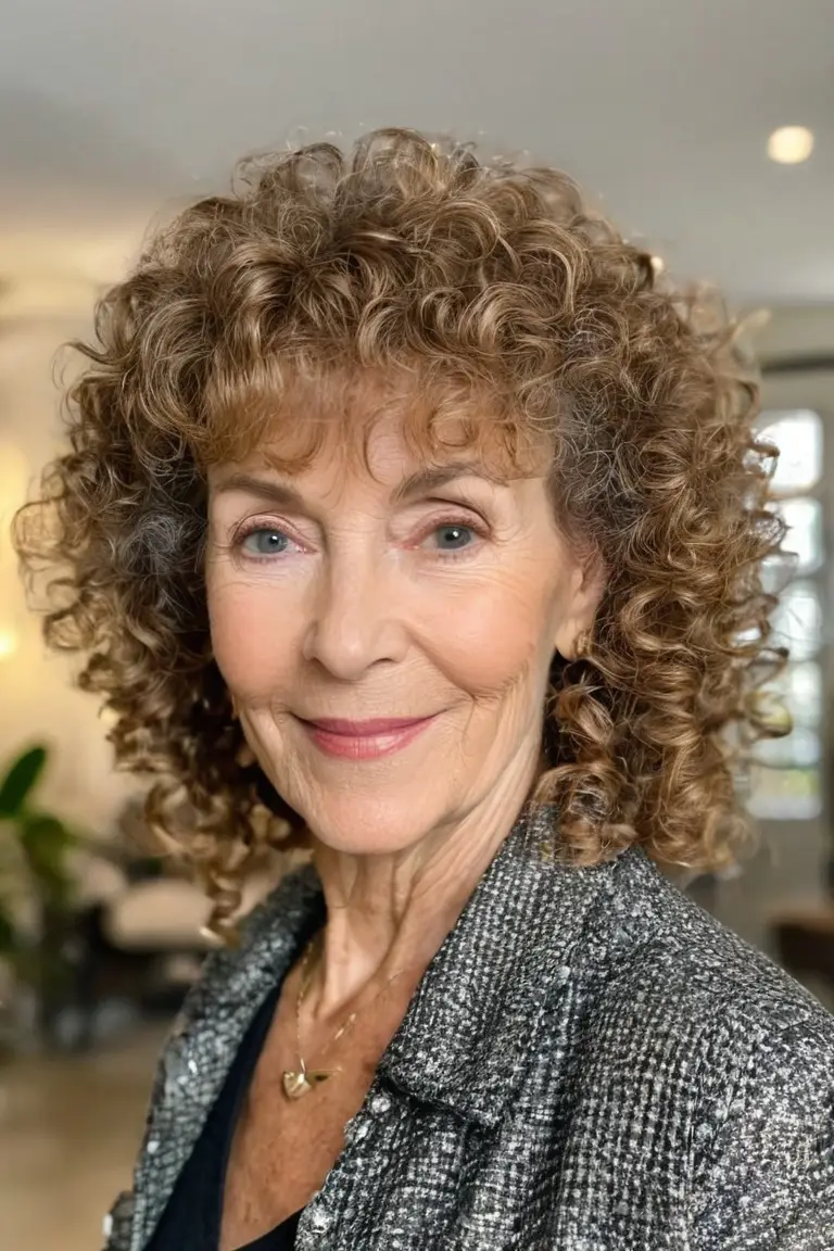 Natural Curls With Bangs