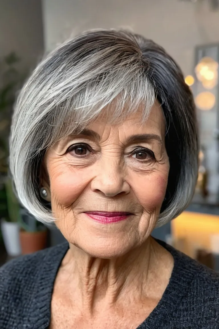 Ombre Salt and Pepper Bob