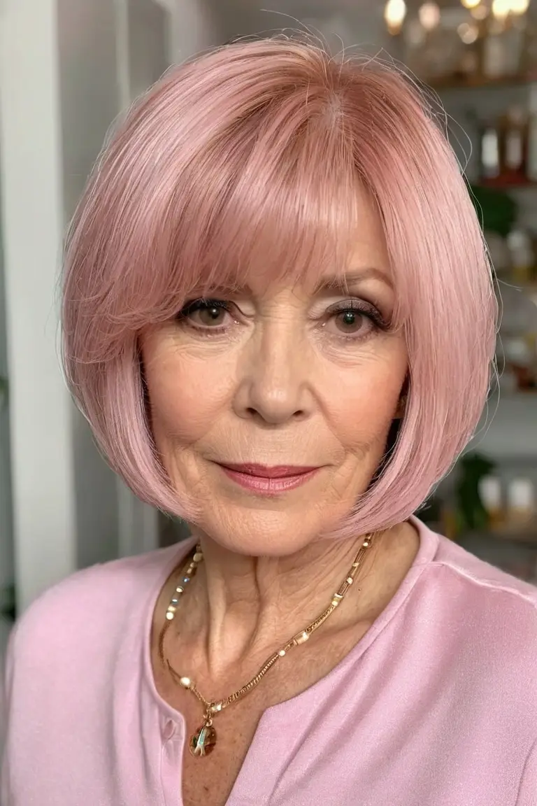 Pastel Pink Layered Bob