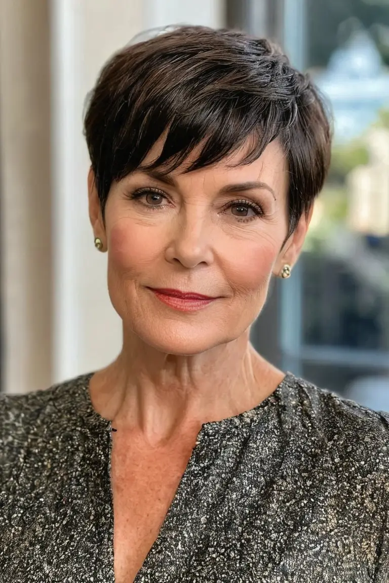 Pixie Cut With Side-Swept Bangs