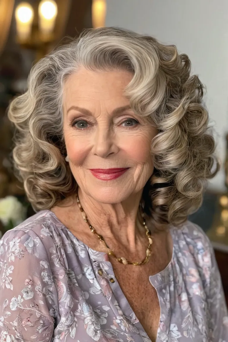 Romantic Curls With Deep Side Part