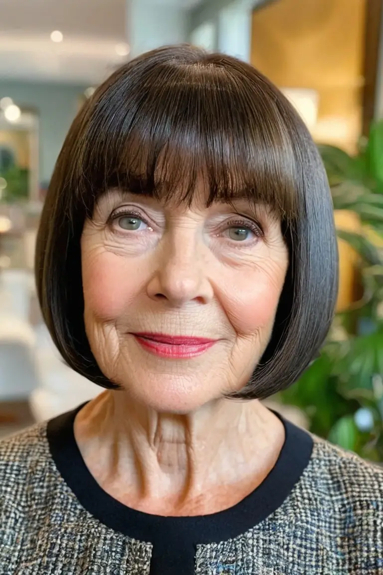 Rounded Bob With Bangs