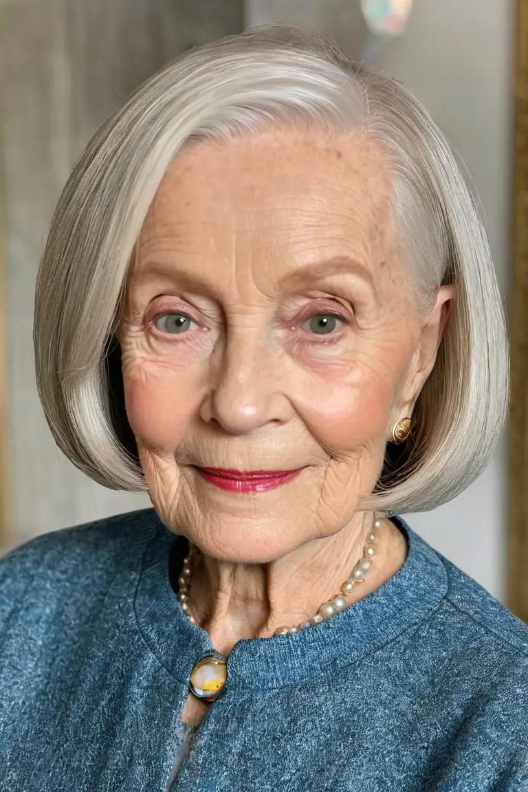 Rounded Bob With Center Part