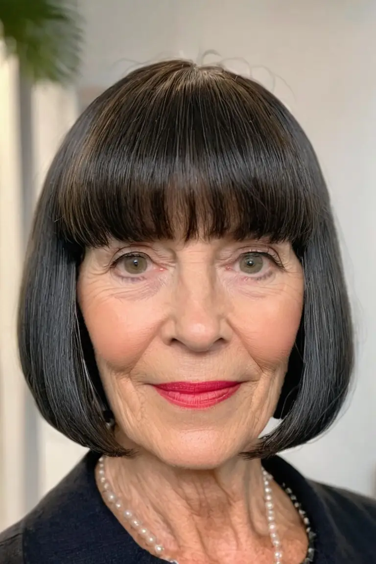 Rounded Bob With Full Bangs