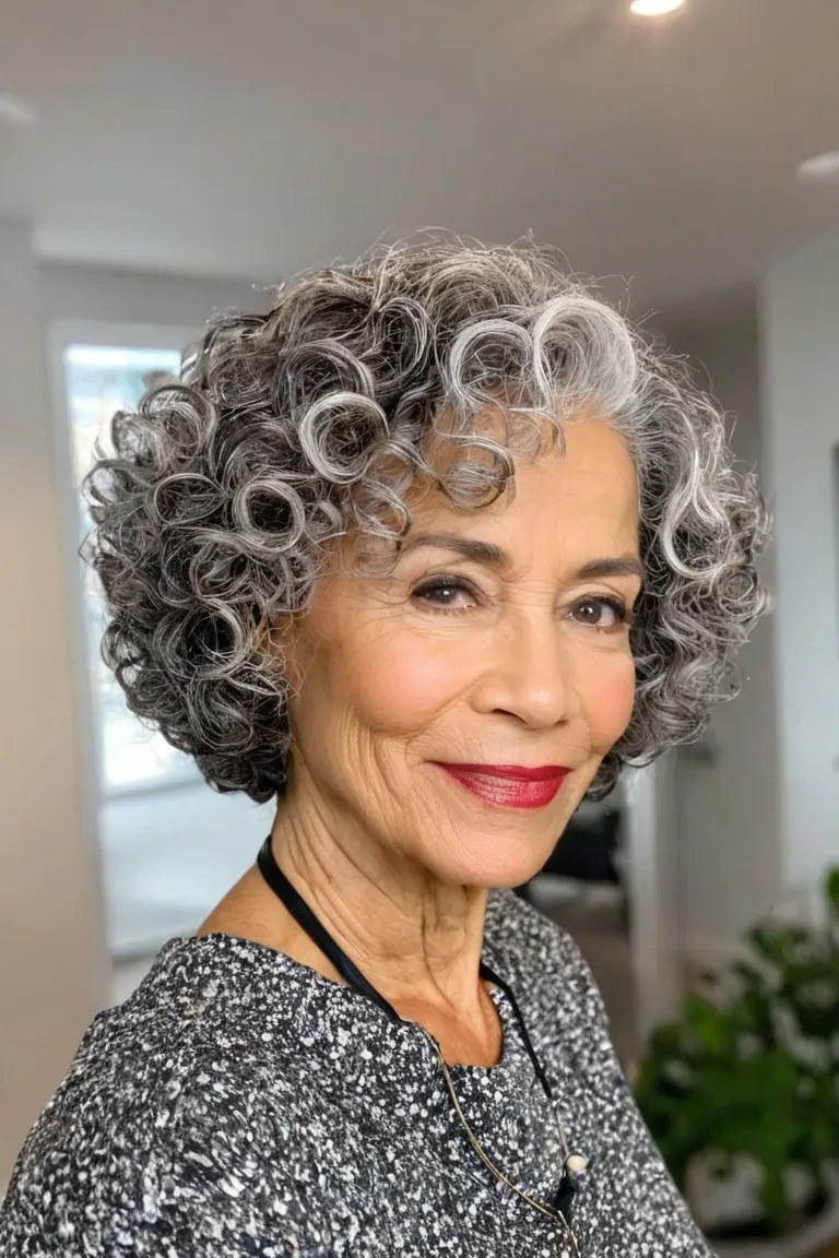 Salt and Pepper Curly Bob