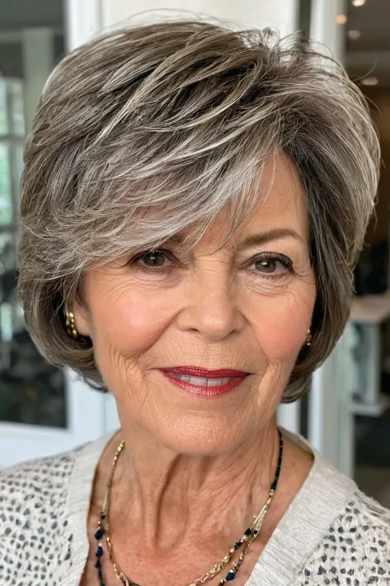 Short Wispy Layered Bob