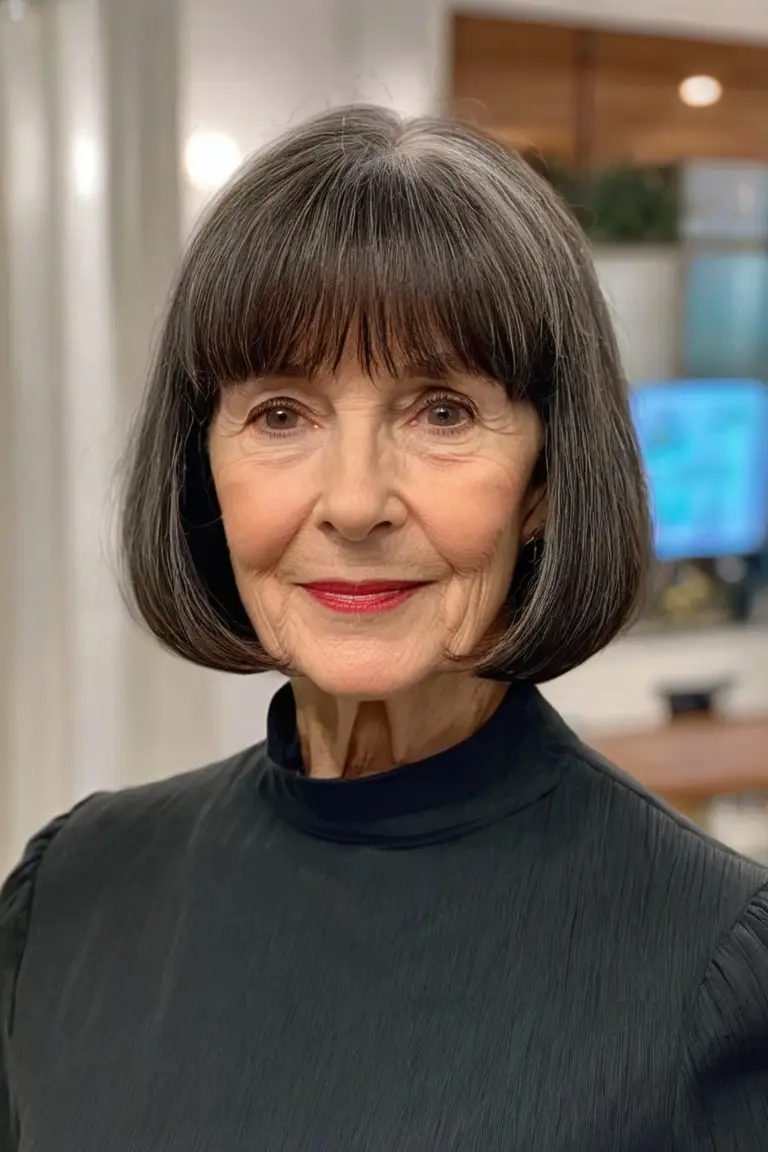 Shoulder-Length With Blunt Bangs