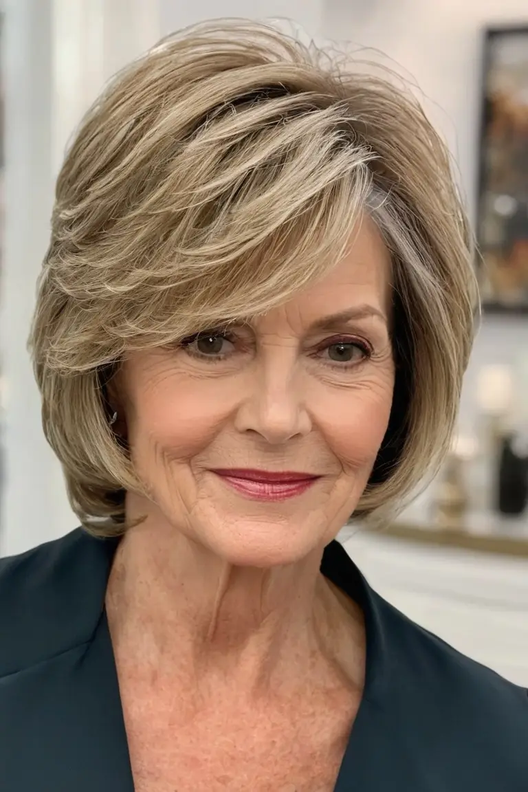 Side-Swept Layered Bob