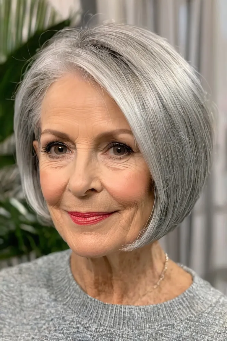 Silver Angled Bob