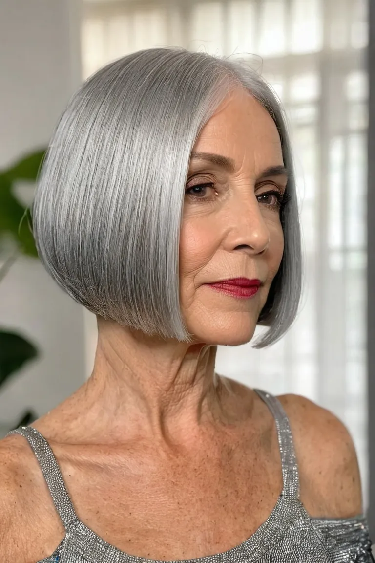 Silver Blunt Bob