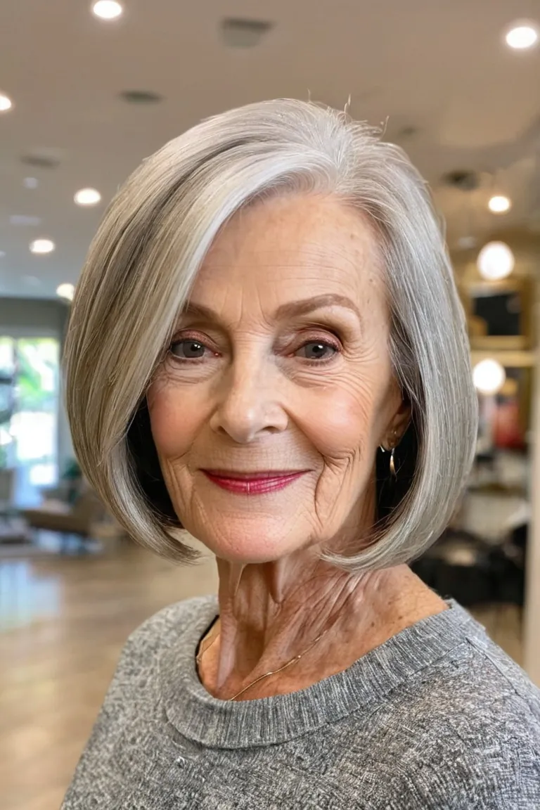 Sleek Lob With Flipped up Ends