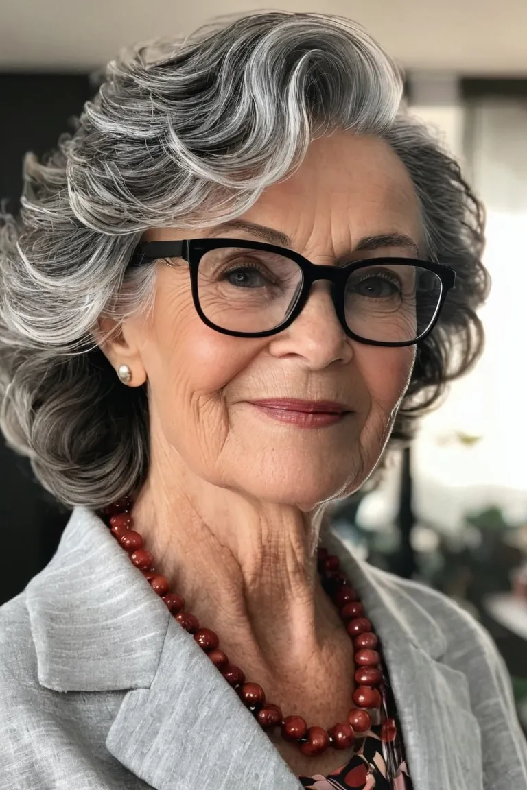 Sleek Salt & Pepper Waves