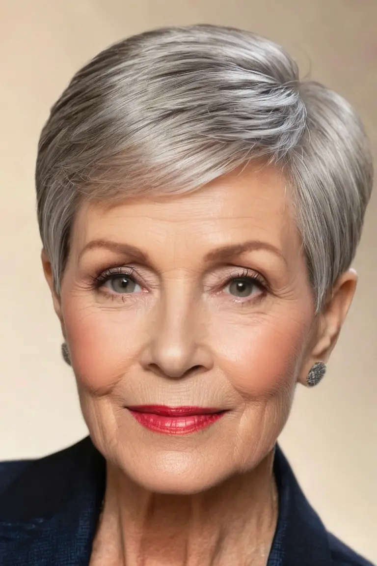 Sleek Side-Parted Pixie Cut