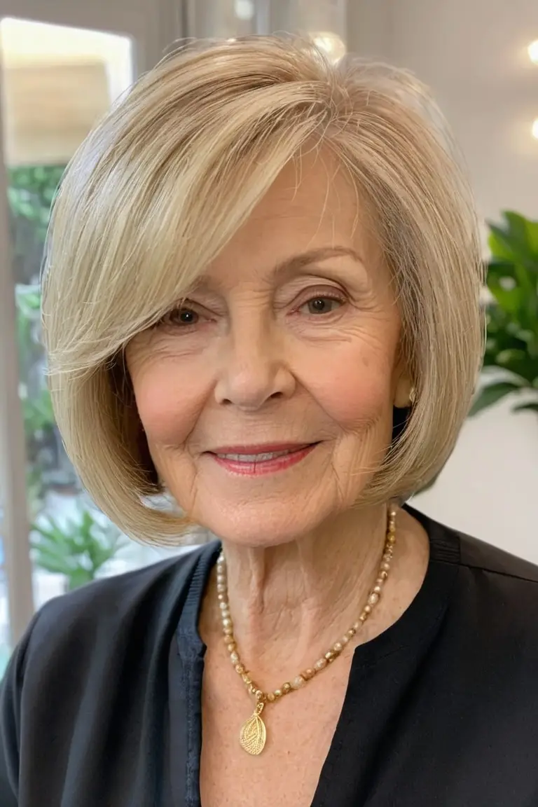 Soft Layered Blonde Bob