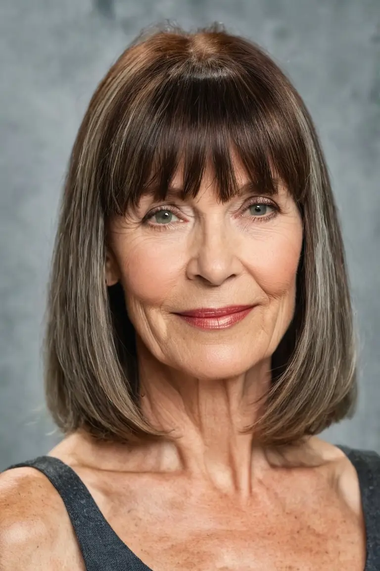 Straight Shoulder-Length Cut With Bangs
