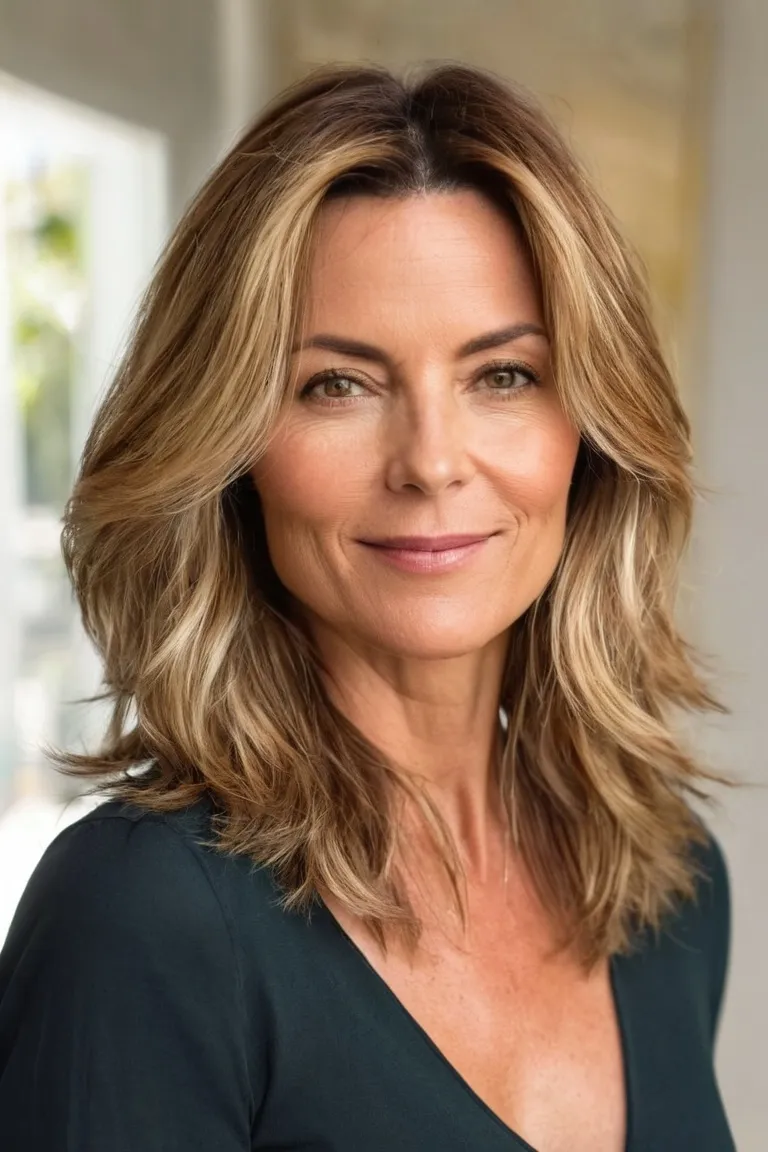 Sun-Kissed Beach Layers With Side Part