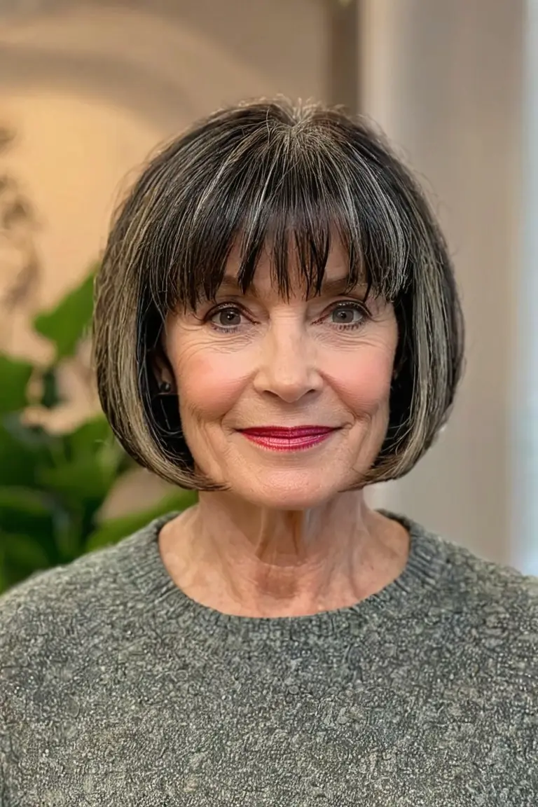 Textured Bob With Bangs