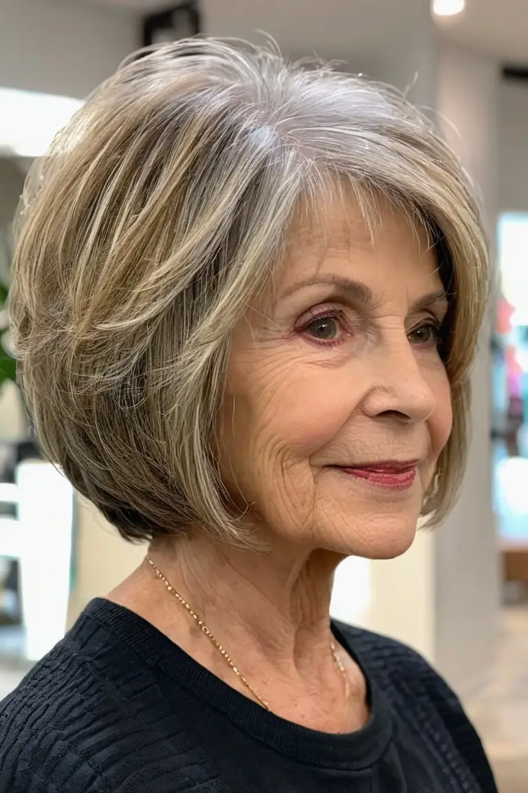 Textured Bob With Blended Highlights