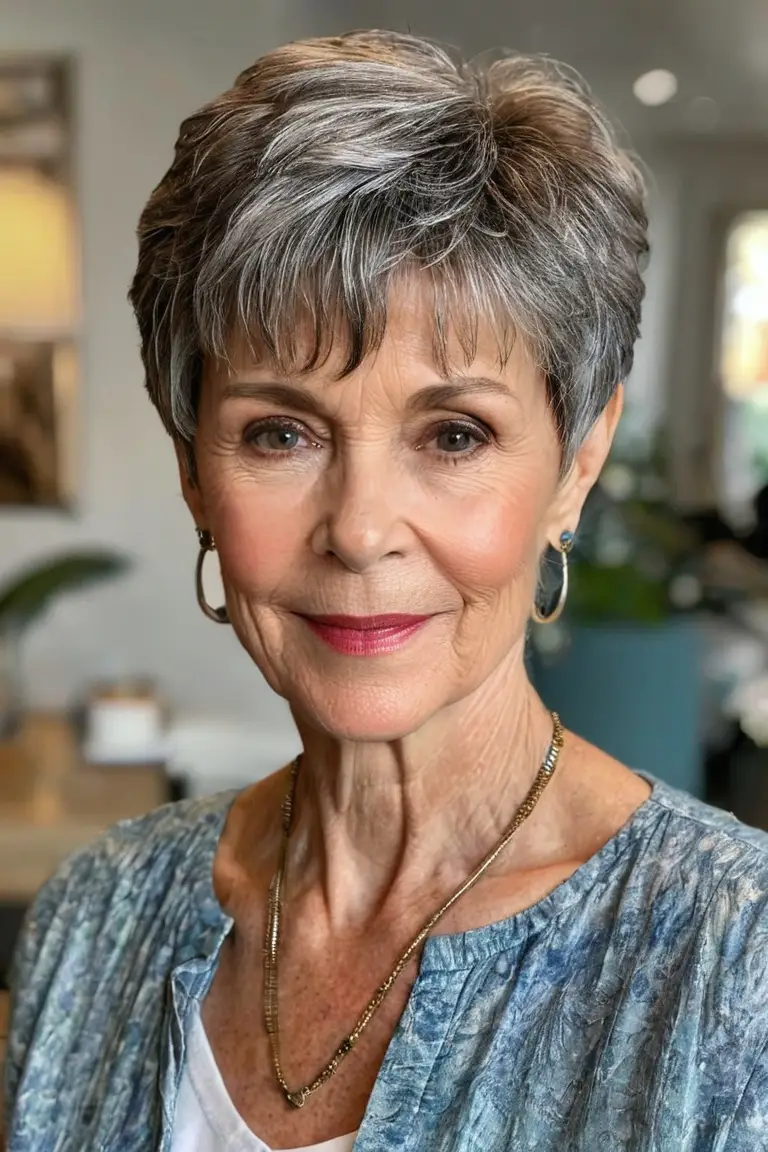 Textured Pixie With Layered Bangs